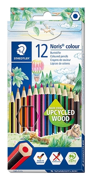 Staedtler Crayon de couleur Noris en bois recyclé assorti (12)